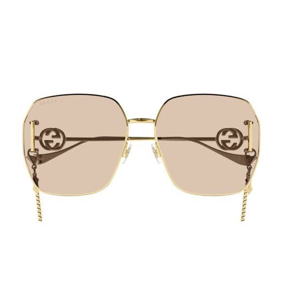 NWT GUCCI SUNGLASSES WOMEN GOLD EYEWEAR GUCCI - Picture 2 of 3